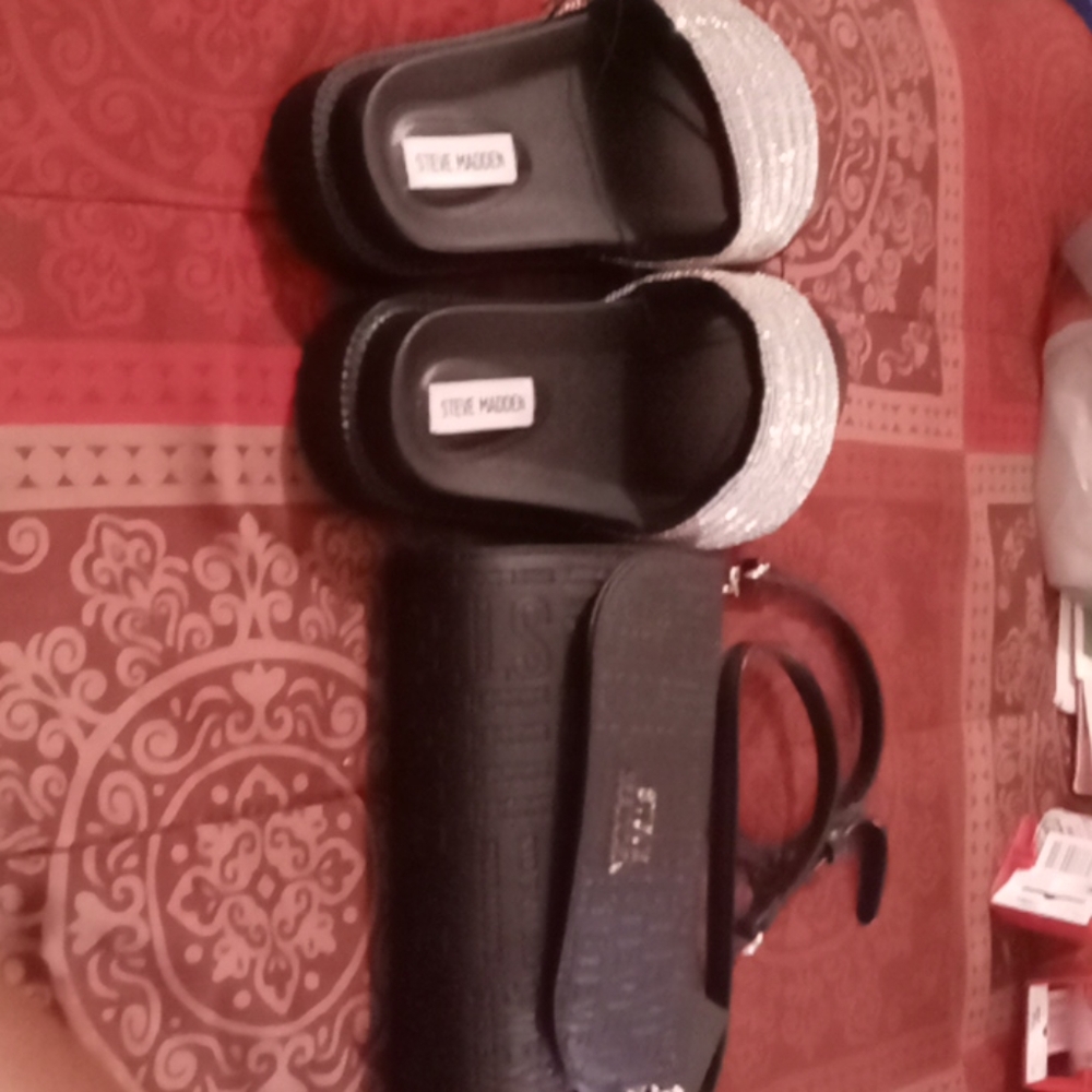 Steve Madden Slides And Purse Bundle
